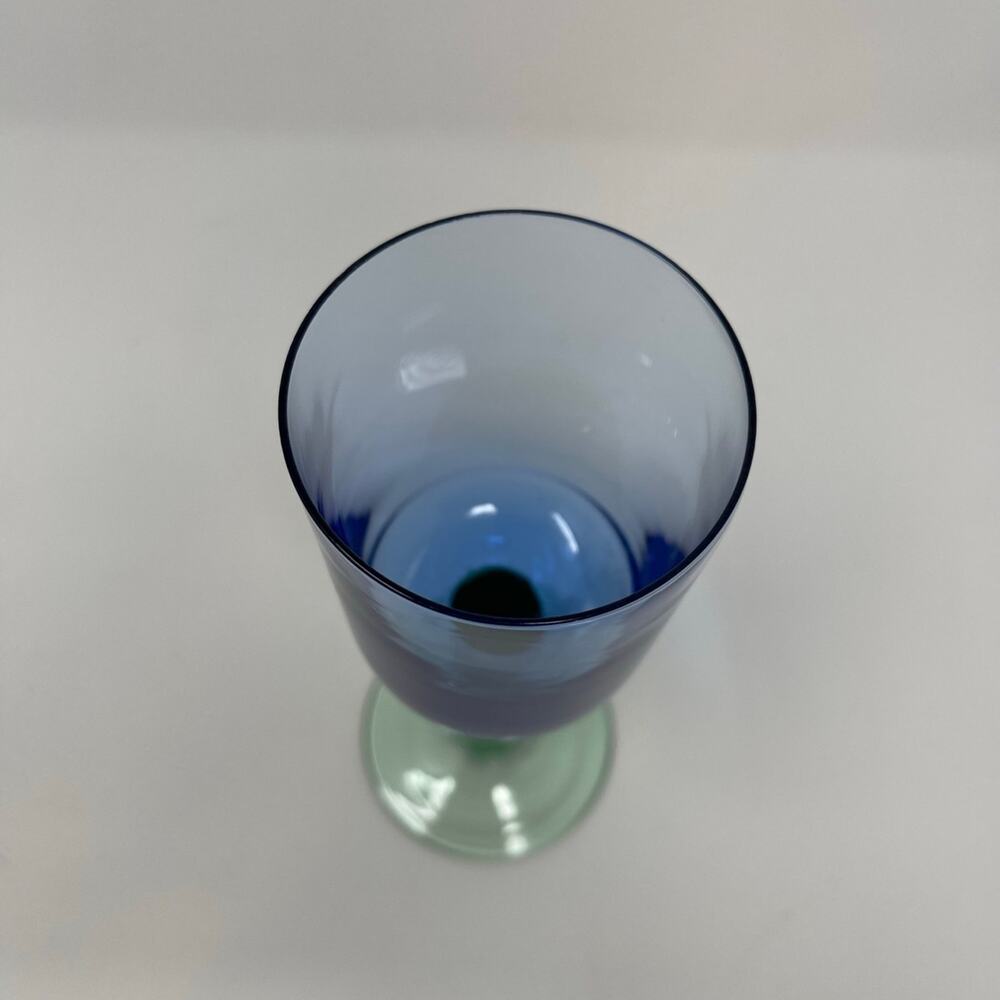 Vintage Dansk Erika Wine Glass Blue & Green Stem - Picture 3 of 4
